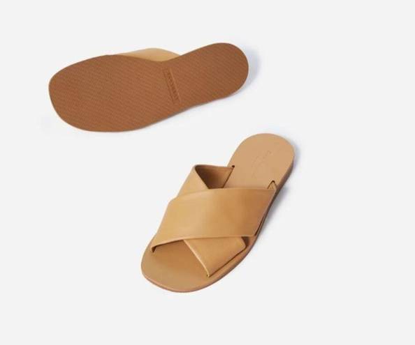 Everlane  The Day Crossover Sandals in Light Taupe 9 New Womens Slides Flats