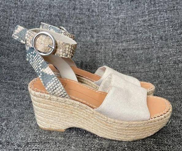 Dolce Vita Lesly Wedge Sandals Snake Print Ankle Strap Espadrille Women’s Size 6