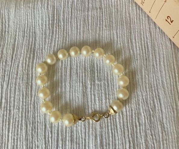 Vintage “Jorah” Pearl Bracelet Gold Capped Classic Elegant Victorian Regency White