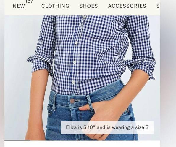 Tuckernuck  THE SHIRT BY ROCHELLE BEHRENS Navy Gingham Long Sleeve Icon Shirt L