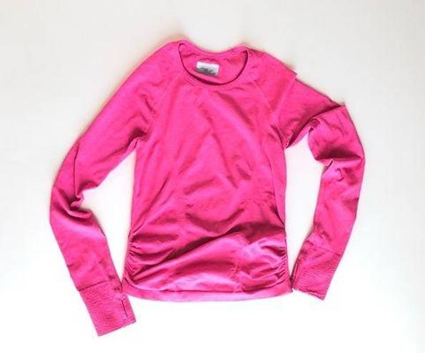 Athleta  fastest track long sleeve tee neon pink Sz XS