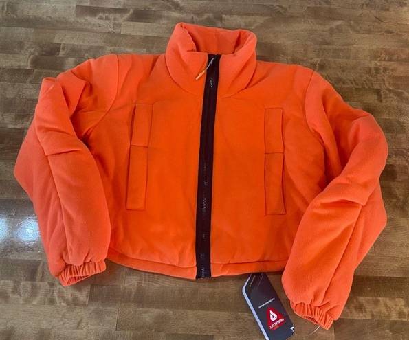 Free People Movement FP MOVEMENT Free People Neon Orange Puffer Jacket Cropped Insulated XS NWT