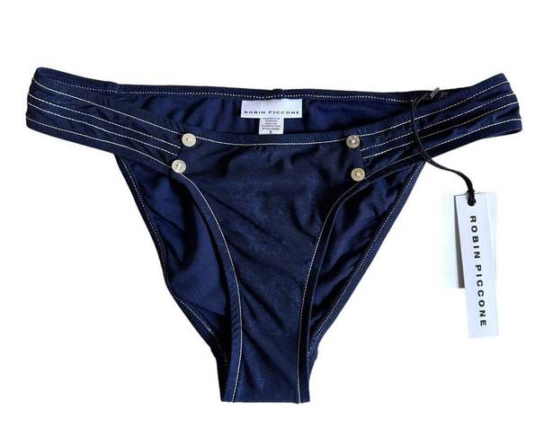 Robin Piccone  Valeria indigo low rise bikini bottoms size Small NEW