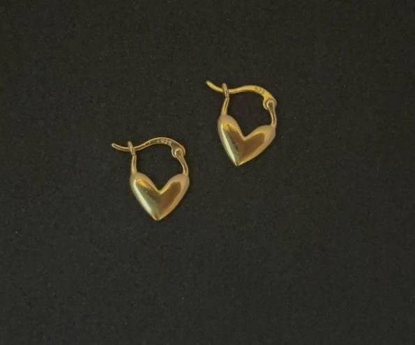 18K Gold Plated Love Heart Hoop Earrings for Women