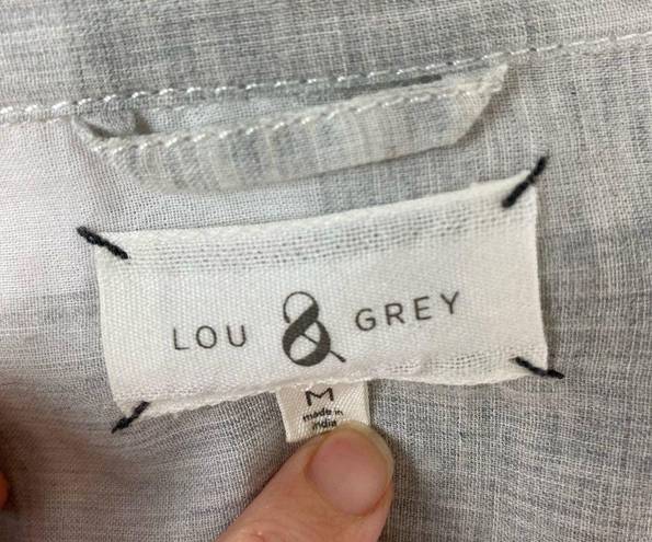 Lou & grey  Dove Gray Buffalo Check Button Down Boyfriend Shirt Medium