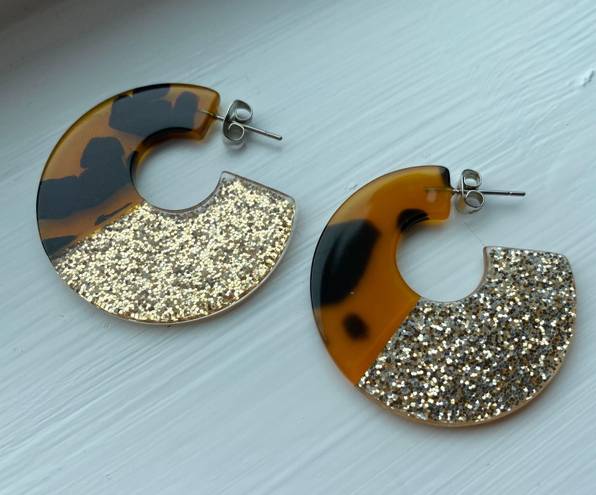 American Eagle  Tortoise and Glitter Earrings