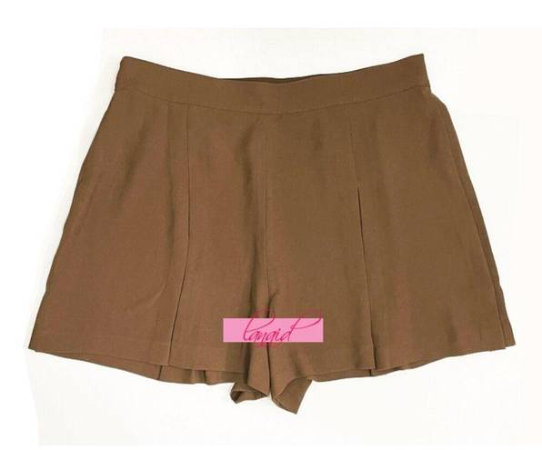 Spanx NEW  Carefree Crepe Pleated Shorts Cedar Loose Skort Flowy Tan Traveling 1X