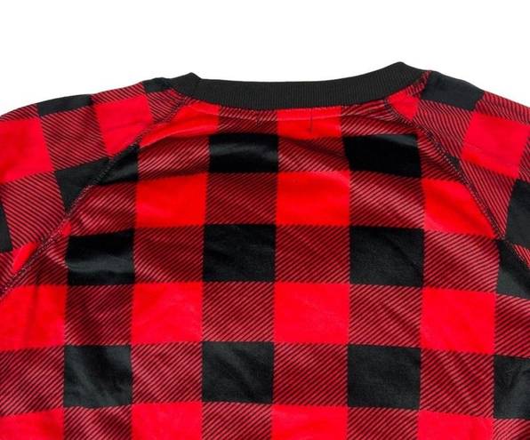 Wish Third  womens Large Top Pajama lounge wear buffalo Plaid winter sequin cozy