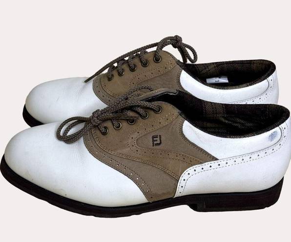 FootJoy  SoftJoys Terrains Womens Golf Shoes Cleats White Brown 8 M bv