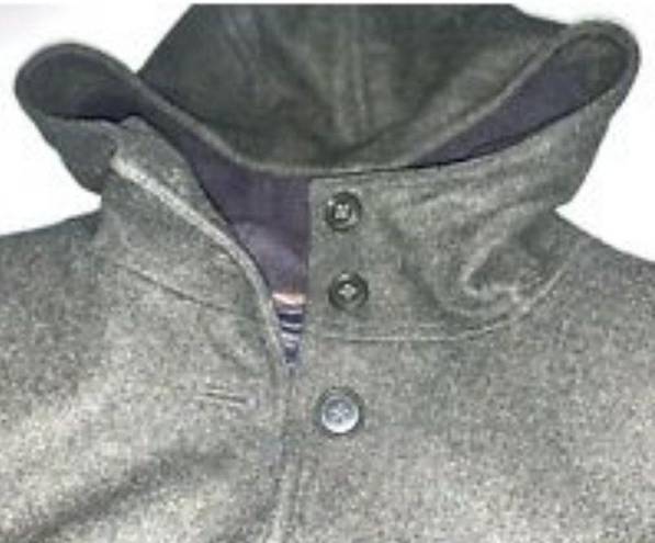 American Eagle  Womens Wool Pea Coat Size M Dark Olive Marled Fleece Lined Hooded