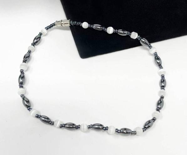 Onyx Handmade Beaded Gunmetal  Bracelet