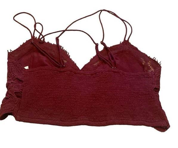 Free People , Adela, Bralette, Burgundy Size Med