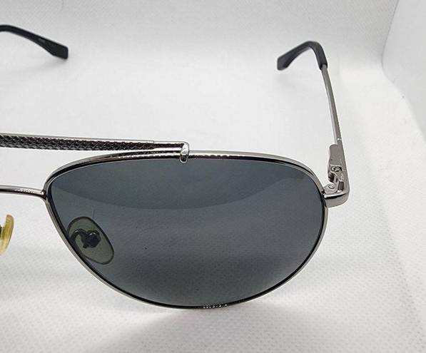 Lacoste  Polarized Silver & Black Aviator Sunglasses & Case