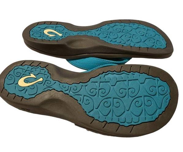 Olukai  Ohana Women's Sandals Tropic Blue Dark Java Flip Flops size 7