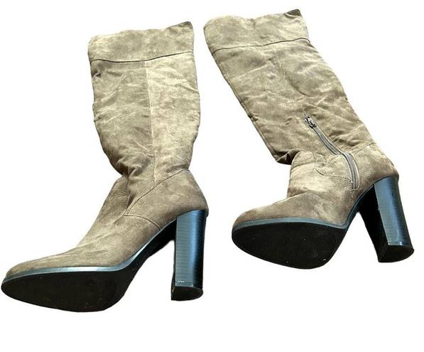 Qupid QUIPID over the knee faux suede boots, size 8