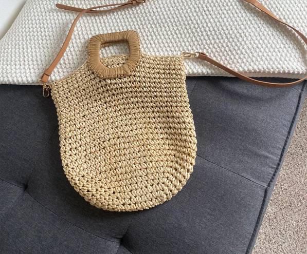 Straw Tote Purse Tan