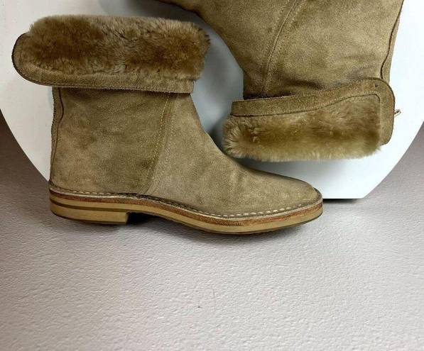 Jimmy Choo  Womens Tan Suede Shearling Lined Ankle Boots Size 37 US 6.5-7