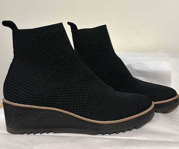 Eileen Fisher  quill platform wedge knit sock bootie