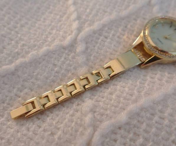 Golden Studded Quartz Timepiece‎ Gold