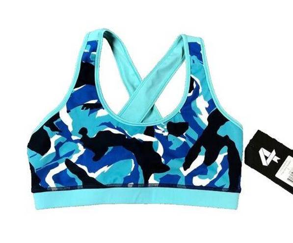 infinity FOURLAPS  SPORTS BRA Multi Blue Premium Athletic Sports Bra SMALL $68