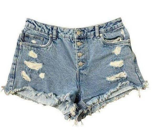 Krass&co SWS Denim  High Rise Distressed Cut Off Denim Blue Jean Shorts Women's Size 9