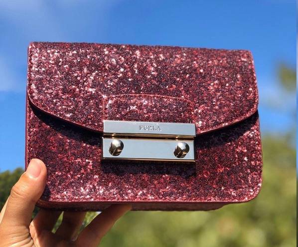 Furla NWT  Mini Julia Pochette glitter party crossbody bag