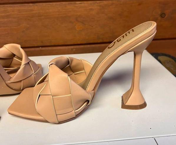 EGO  Hand Woven sculptured heel Peep Toe Sandals Sz 5 UK Sz 7 USA