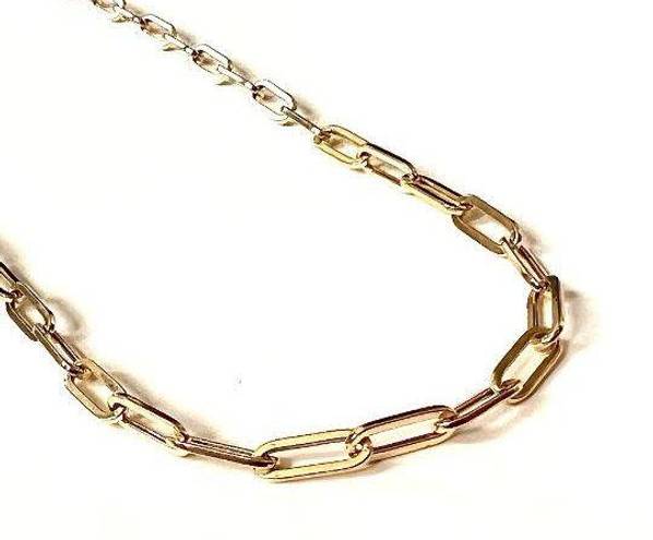 Tehrani Jewelry 14k real gold paperclip necklace | 16” | paperclip 4.5 mm chain necklace |