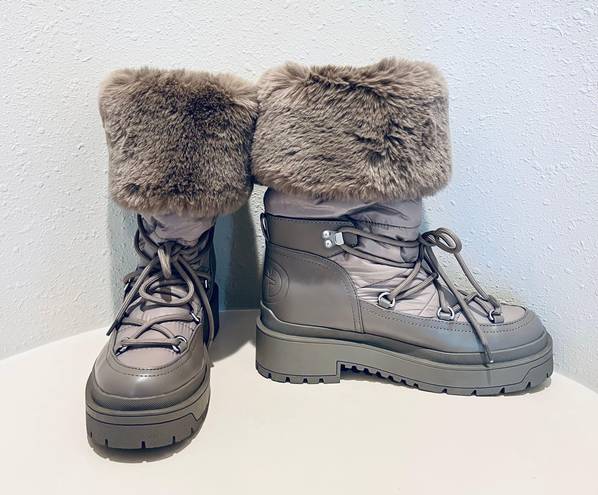 GUESS Women’s Larya Faux Fur Puffer Winter Taupe Boots/Sz:8.5/NWT