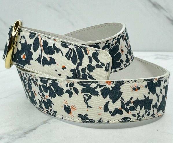 White and Floral Reversible Belt Size XS