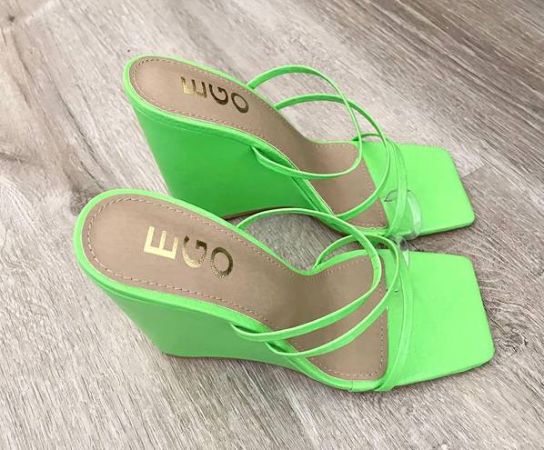EGO NEW  neon block sandal heels size 6