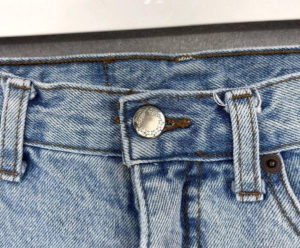 Vintage California Tag Jean Shorts Juniors 11/12 Light Wash Raw Hem High Rise