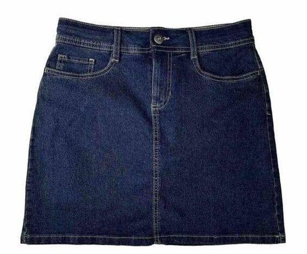 St. John’s Bay  Blue Denim Skort Skirt Dark Wash Size 2