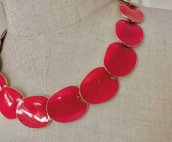 Talbots  hot pink gold tone statement necklace