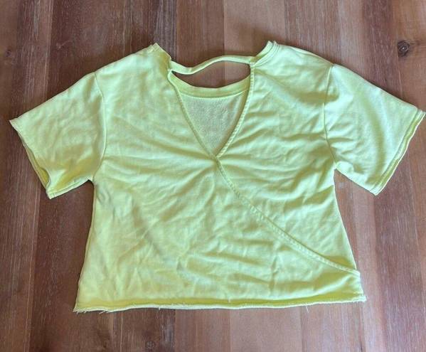 Z Supply Loose Open Back Wrap Shirt Short Sleeve Neon Women’s Size Small