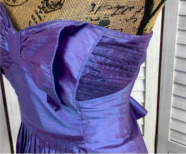 Tracy Reese Plenty by  Pleated Taffeta Bustier Corset Top Purple Shimmer 8