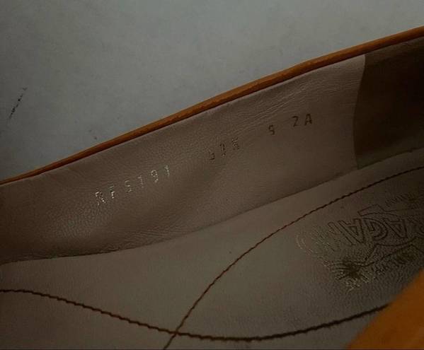 Salvatore Ferragamo Ferragamo Varina Flat Apricot Patent Leather