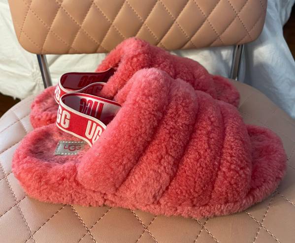 UGG pink fuzzy slippers