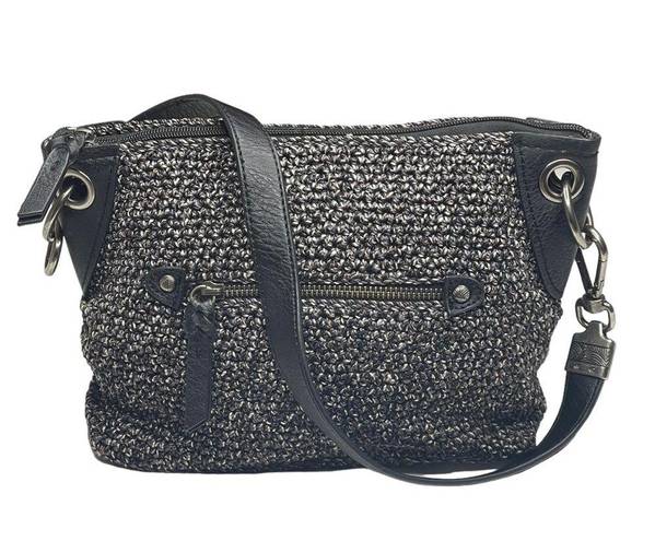 The Sak new  ᯾ Indio Small Crochet Tote Handbag Bag ᯾ Urban Static Charcoal Knit