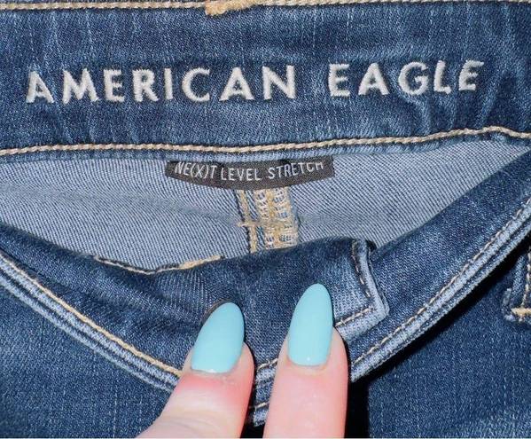 American Eagle  Dark Wash Denim Next Level Stretch Hi Rise Jegging Crop Jean