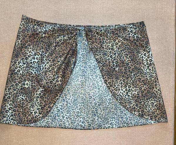 In Gear Vtg 80s swim cover up skirt cheetah leopard animal print Free Size Size XL