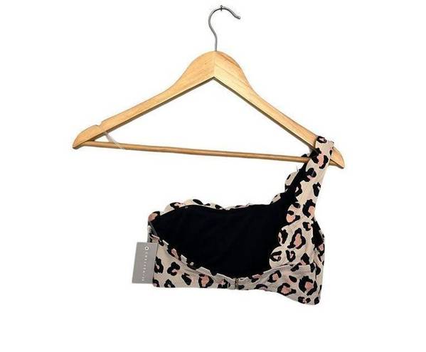 Chelsea28 NWT  Leopard Print One Shoulder Bikini Top XS