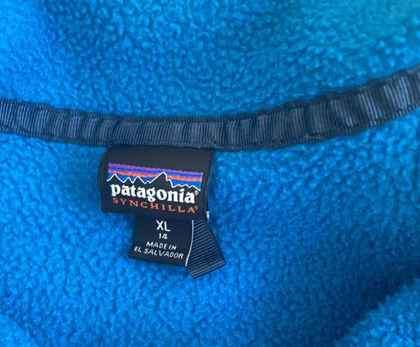 Patagonia Blue Quarter Button Fleece