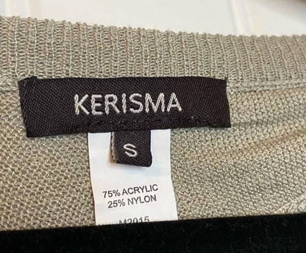 Kerisma  Joelle Khaki Long Sleeve Tee Top Sz S