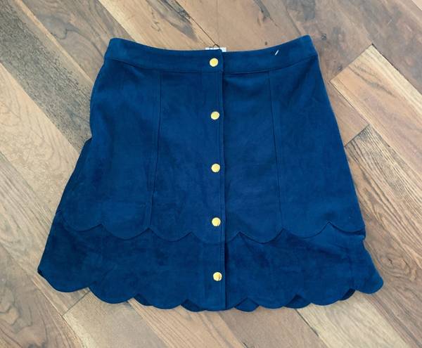 Sugar and L!ps Sugar + Lips Suede Scalloped Hem Mini Skirt Size Small  