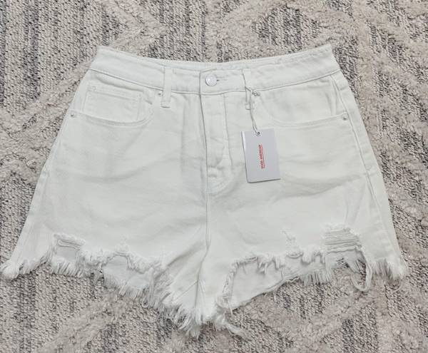 Good American High Waist Distressed Raw Hem Shorts NWT Sz 8/29