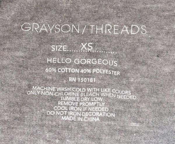 Grayson Threads  Grey Stars Stripes Cocktails T-shirt Size XS