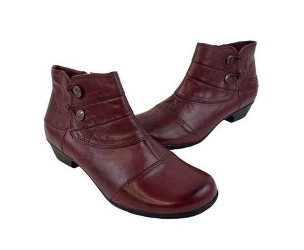 Earth Origins * Pembroke Ankle Comfort Boots Womens 10M Burgundy Zip Casual Booti