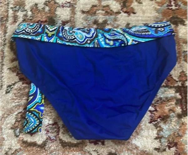 Tommy Bahama  Blue Paisley Waist Tie Bikini Bottoms S