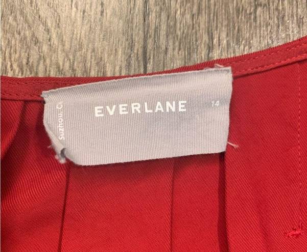 Everlane  Red The Japanese GoWeave Short-Sleeve A-Line Dress Size 14